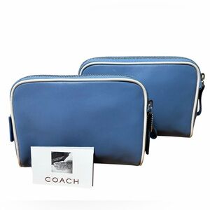 Two Vintage Coach Legacy Leather Travel Pouch